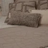 PATCHWORK THROW BLANKET JACQUARD TRICOT Camel-100% Organic Cotton - Image 2